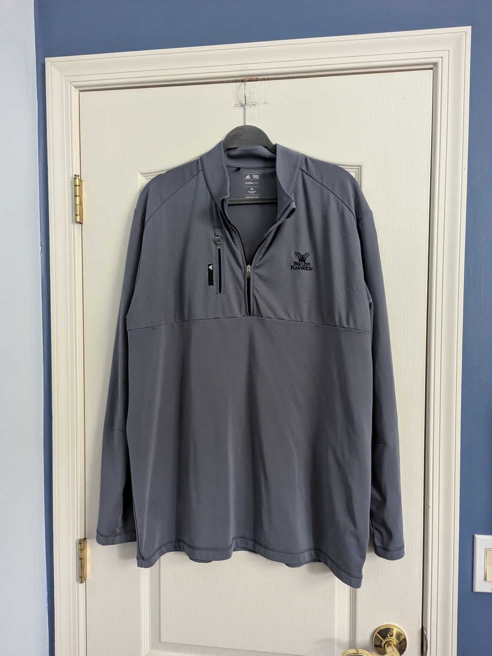 adidas Men's Gray Half-Zip Performance Pullover